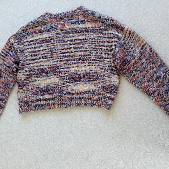 Forever 21 Cozy Multicolor Knit Crop Sweater Fall Autumn Core Chic Size L - Picture 9 of 14